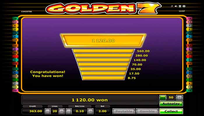 Golden Sevens Slot Jackpot